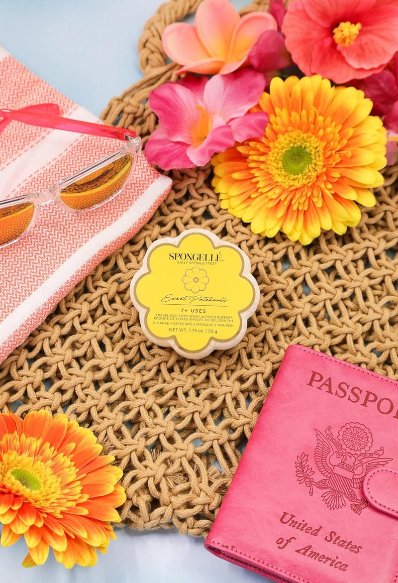 SPONGELLÉ Spongelle Sweet Patchouli Spongette Loofah Body Scrubber | Bath & Shower Loofah for Women | Body Scrubber Exfoliator with Body Wash Infused Sponge | 5+ uses | Warm Patchouli, Amber & Vanilla - Image 2